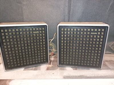 Set Hi-Fi Vintage Philips: Turntable And Pair of Speakers Alarm