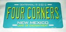 FOUR CORNERS NEW MEXICO Metal License Plate #3 - NEW