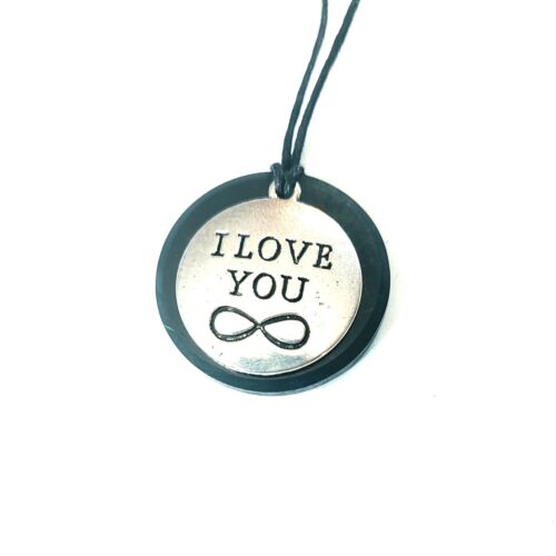 Schungit Liebe Anhänger Affirmation Halskette Schungit "I Love Your"   - Bild 1 von 22