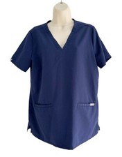 Figs Women's Sz M Casma Technical Collection Navy Blue Scrub Top FW1100
