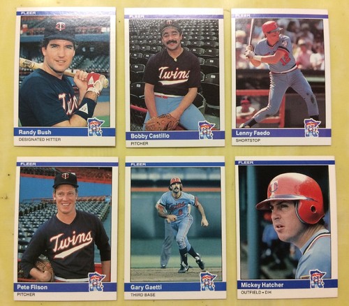 Lot Of (6) 1984 Fleer Twins Cards Bush Castillo Faedo Filson Gaetti Hatcher NM?