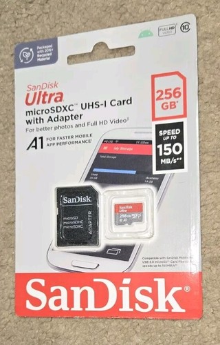 Carte mémoire microSDXC UHS-I SanDisk Ultra 256 Go NEUVE avec adaptateur LIVRAISON RAPIDE ET GRATUITE