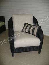 Frontgate Sofa Chair Deluxe Sunbrella  Outdoor Cushion Seagrove Graystone 25x26