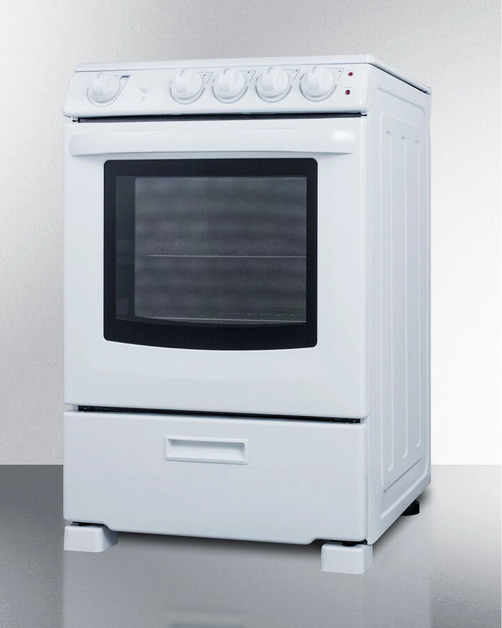Summit REX2421WRT 24" Deslizable Cocina Eléctrica Tapa Lisa Blanco Foto 3 de 4