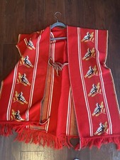 Vintage Red Bird Poncho Style Sweater Perfect Condition