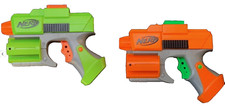 NERF Tactical Green Orange Crossfire Pistol Handgun Soft Dart Gun 2 Blaster Lot