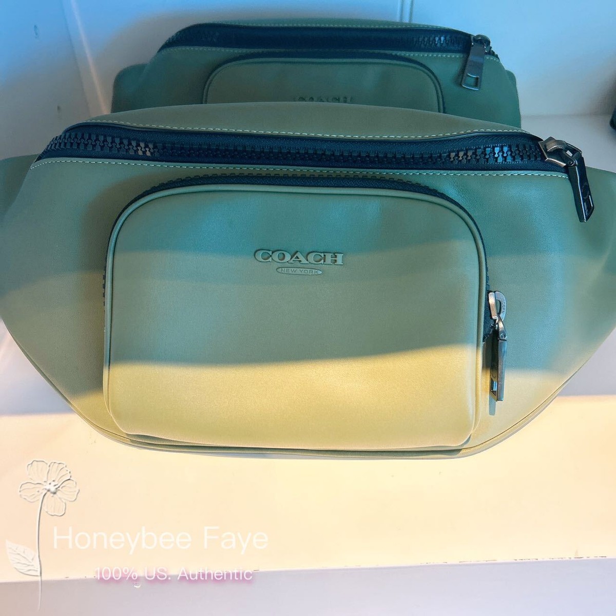 NWT Coach Racer Belt Bag In Signature Jacquard/Smooth NWT Coach Racer Belt Bag In Signature Jacquard/Smooth