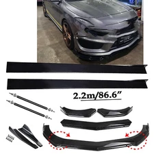 Front Bumper Lip Spoiler Chin Splitter For Mercedes-Benz CLA180 CLA Glossy Black