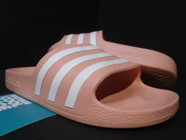 PANTOFOLE DA DONNA ADIDAS ADILETTE AQUA SLIDE ROSA POLVERE BIANCO TRE STRISCE G28714 5