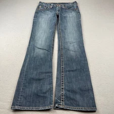 Vintage Big Star Jeans Womens 27 Blue Casey Bootcut Hipsters Made in USA Y2K