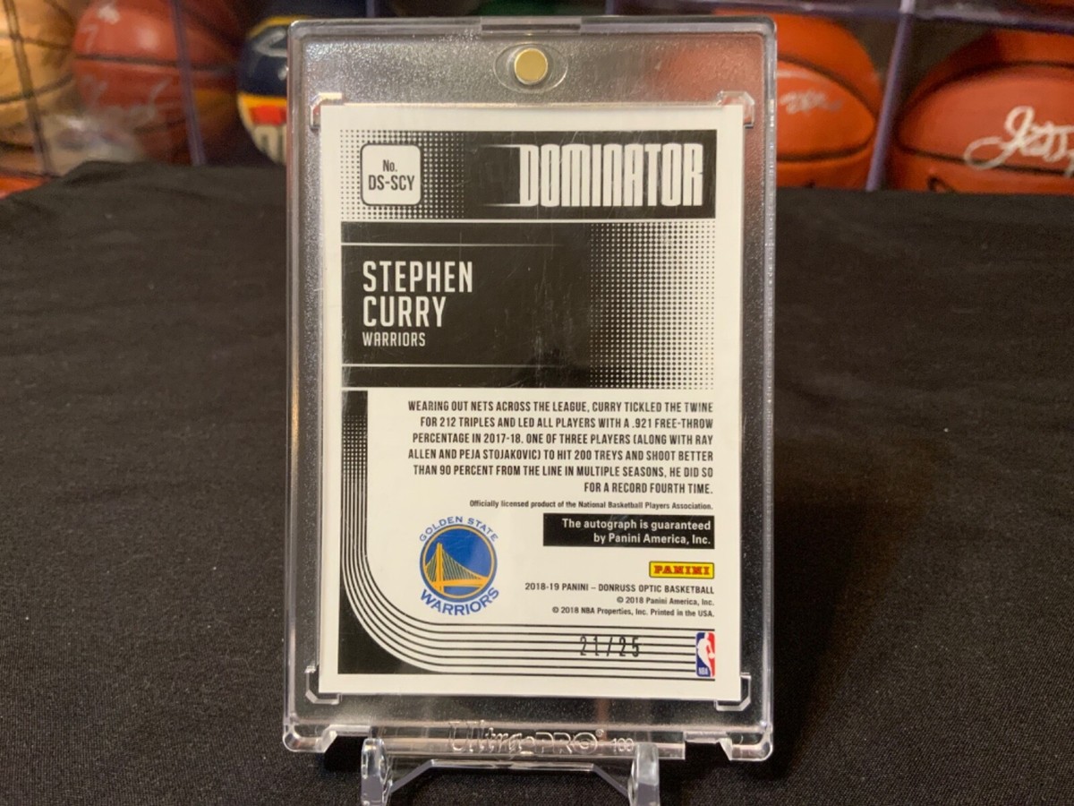 STEPHEN CURRY AUTO #/25 Autographed 2018-2019 Panini Donruss