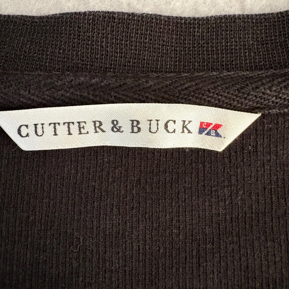 Cutter & Buck V-Neck Sweatshirt Mens Large Black Pullover Casual Golf Cotton EUC - Image 4 of 4
