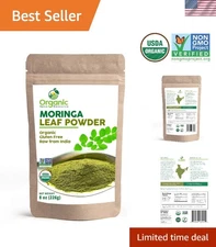 Moringa Olifera Powder 8 oz - USDA Organic, Kosher & Halal Certified Superfood