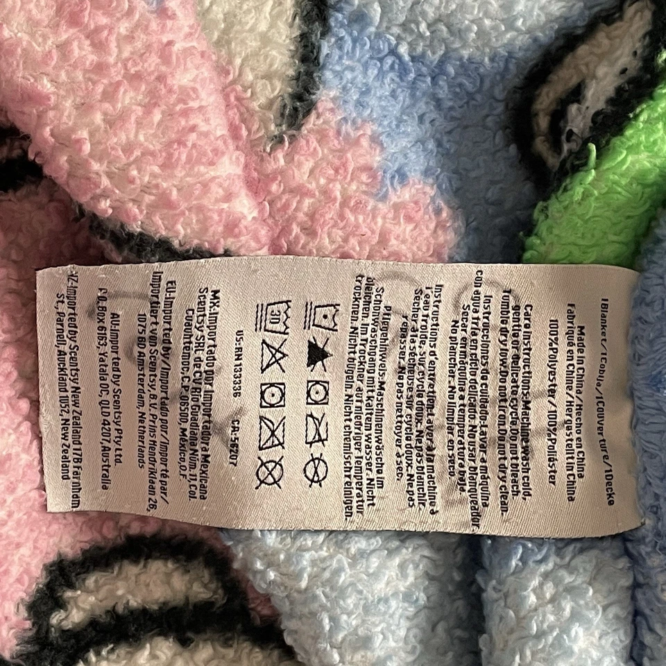 Manta Scentsy Buddy Kids Lunares Azules Círculos Animales Foto 4 de 4