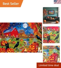 300-Piece Halloween Jigsaw Puzzle - Light a Jack-o'-Lantern Design for All Ages