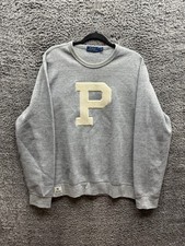 Polo Ralph Lauren Double-Knit Crewneck Pullover Sweatshirt Gray Mens Size L