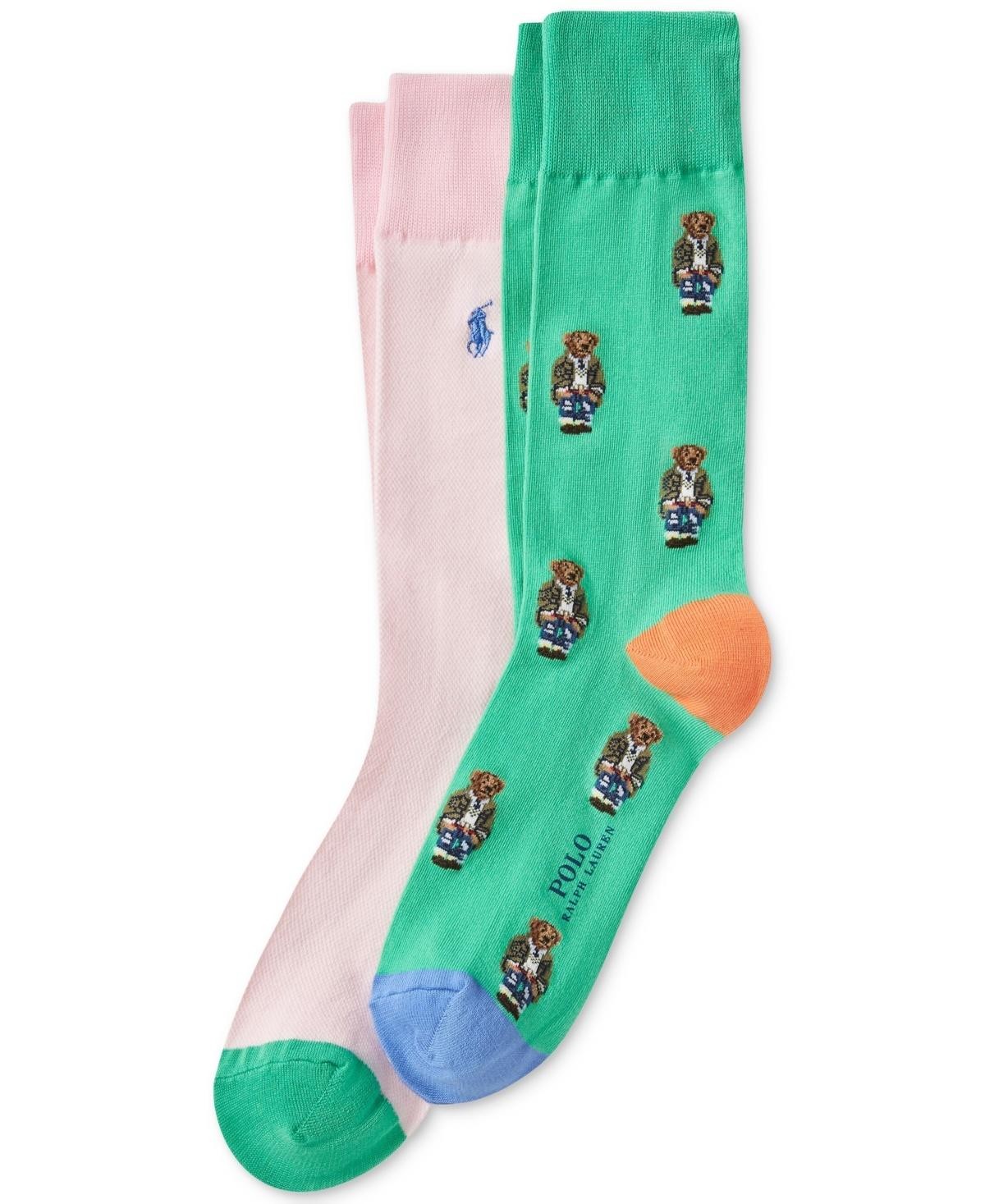 Polo Ralph Lauren Mens 2-Pk American In Paris Mini Bear Slack Socks 4690₽