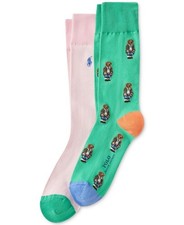 Polo Ralph Lauren Men's 2-Pk. American In Paris Mini Bear Slack Socks