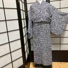 9070 Japanese Yukata Womens Vintage Fabric Cotton Robe Kimono Traditional