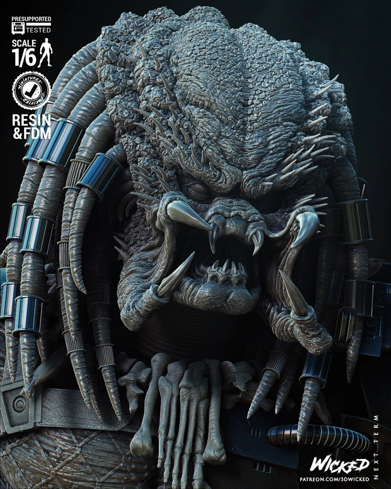 Predator vs Dutch V.1, Diorama, 1/4-1/24, Sculpture, Figur, Unbemalt, 3D-Druck - Bild 3 von 4