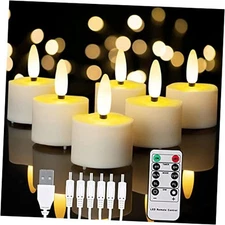 Homemory Rechargeable Candles Tea Lights with Remote Timer, LED Tea Lights 