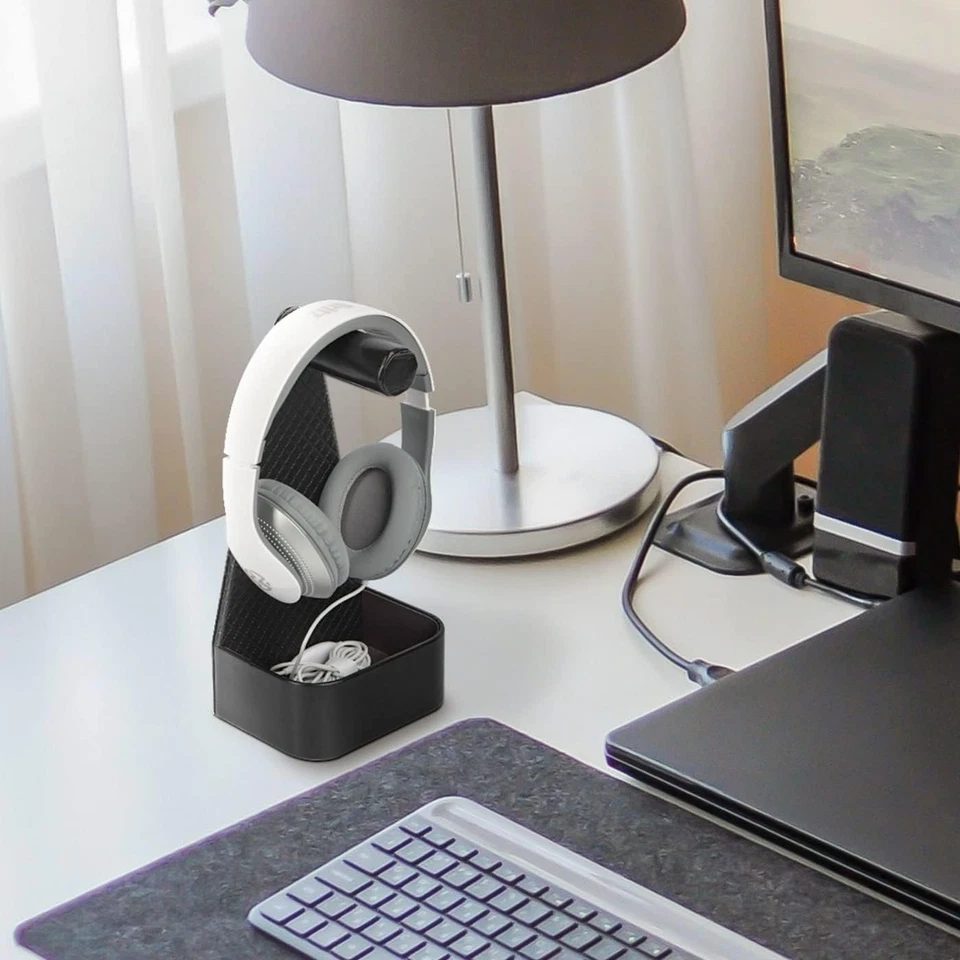 JACKCUBE Diseño Soporte para Auriculares Cuero Soporte para Auriculares para Juegos con Cable de Almacenamiento Foto 2 de 4