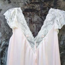 Clair Sandra Beverly Hills Lucie Ann Vintage Full Length Nightgown Small Pink 