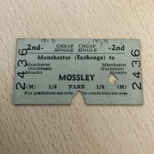 Railway.   TICKET!   (.  Manchester. Exchange. To. Mossley.   )