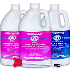 Deep Pour Epoxy Resin, 1.5 Gallon 2 to 4 Inch Depth Crystal Clear Bubble Free...