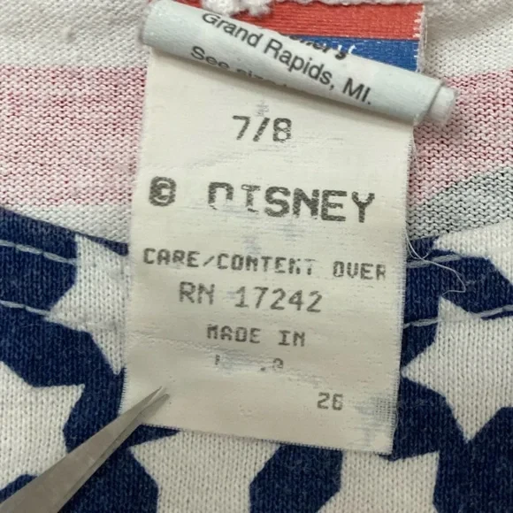 复古 90 年代迪士尼米奇米妮老鼠 7 月 4 日美国 2 件套女孩尺寸 7/8 — 第 3/4 张图片