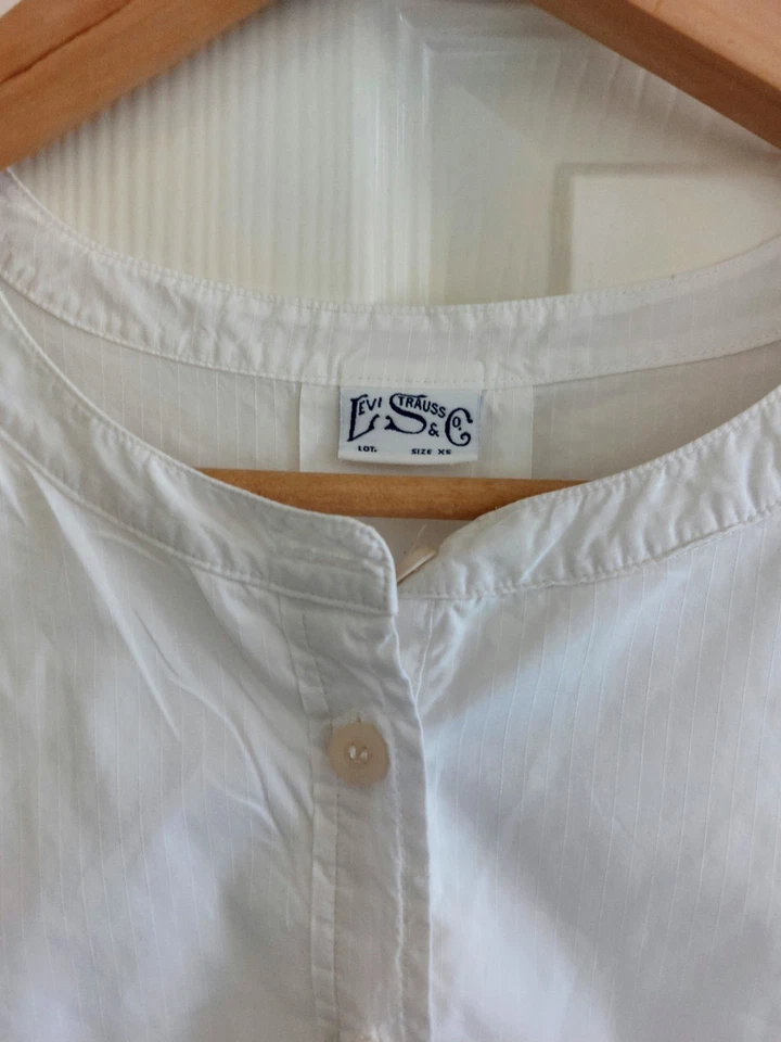 LEVI'S White Stripy Shirt Tunic, Size XS - Image 4 of 4