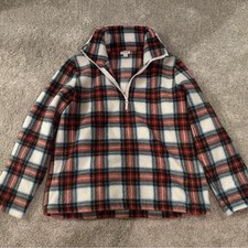 J.Crew Plaid Sherpa Fleece Half Zip Pullover Small