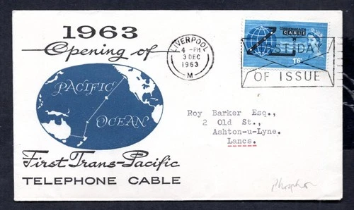 GB - 1963 Commonwealth Cable Compac Phosphor First Day Cover