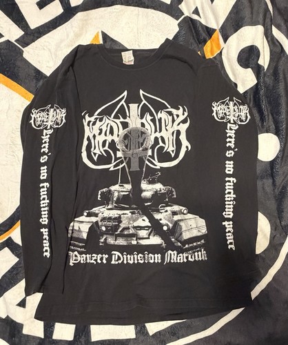 Vintage Marduk Panzer Division Black Metal War Machine Longsleeve Shirt Medium