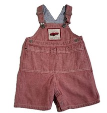 Tommy Hilfiger Shortalls VTG/Y2K Red Truck Denim Overalls Boys 12-18M Year 2002