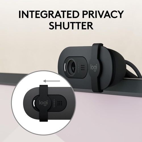 Logitech Brio 100 Full HD Webcam for Meetings and Streaming, Auto-Light Balance, - Photo 2/10