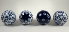 Antique Chinese Porcelain Ceramic Blue/White Carpet Ball Set Of 4 ( 3 Inch)