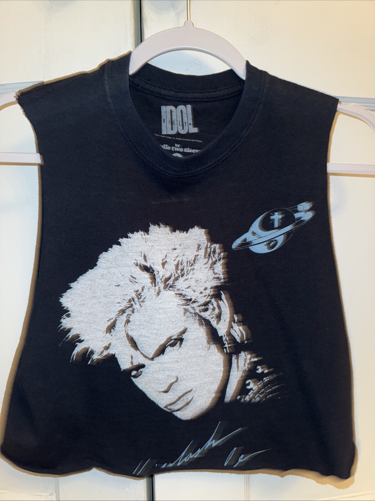 Billy Idol Goody Two Sleeves Black Crop Tank Top 100% Cotton Small  