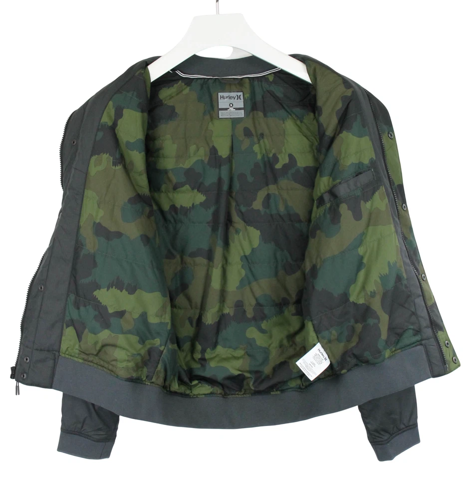 Hurley Chaqueta Hombre Pequeño Camuflaje Forro Bomber Cuello Bolsillos Dark Zip - Imagen 4 de 4