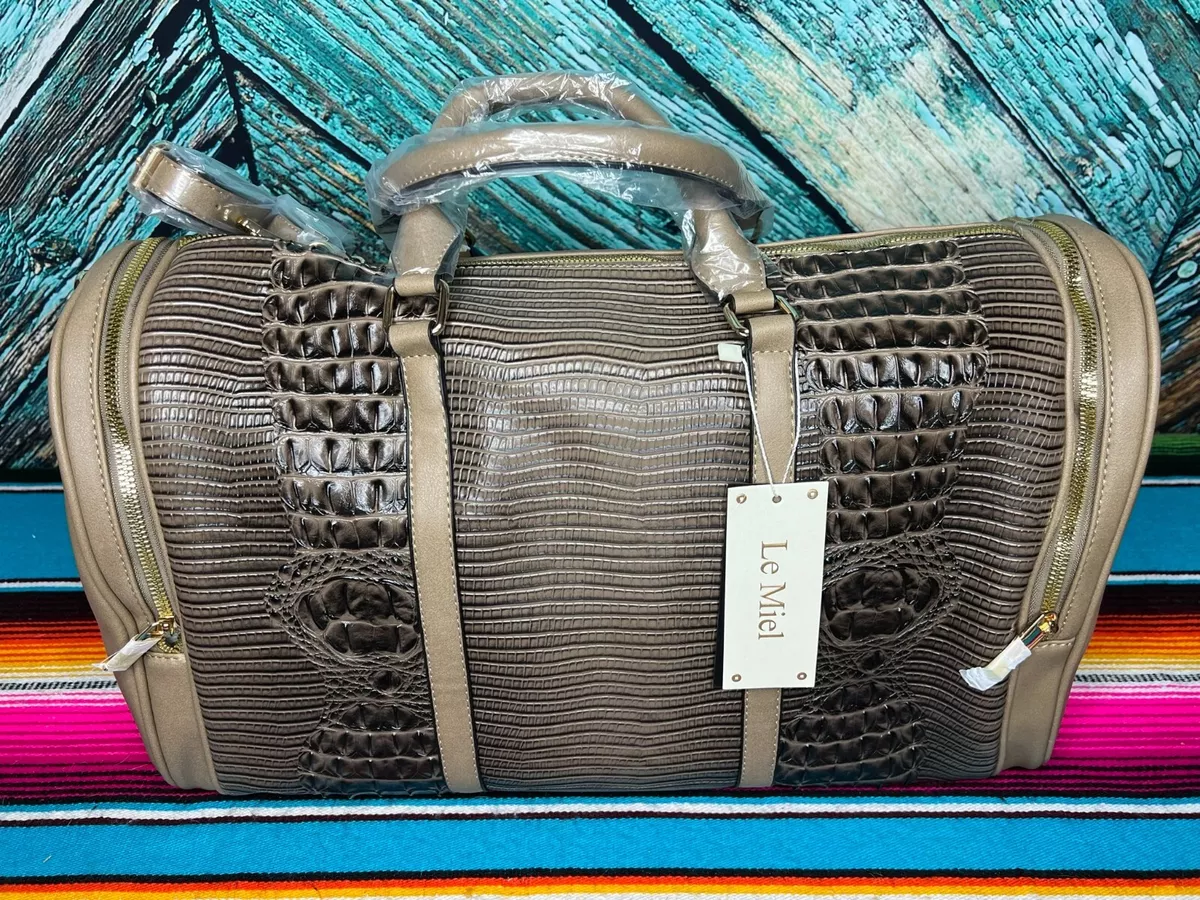 Crocodile duffle bag with Double G