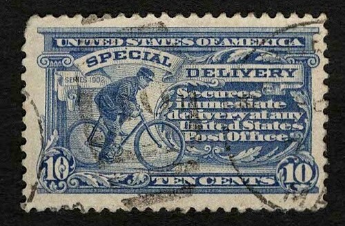 US 1917 #E11 Special Delivery 10c Ultra Bicycle Messenger VF-XF Used