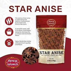 Spicy World Star Anise Whole Pods 6 Oz Bag -Premium Quality Vegan All Natural... - Picture 3 of 3