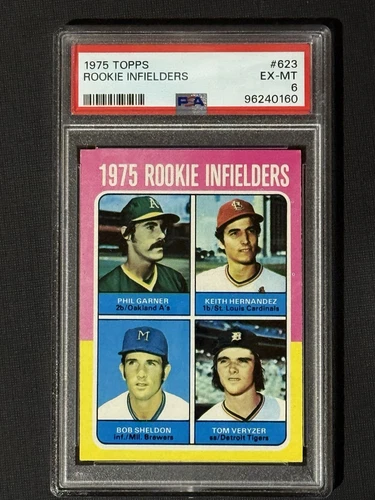 1975 Topps #623 Rookie Infielders Keith Hernandez PSA 6 EX-MT SL Cardinals