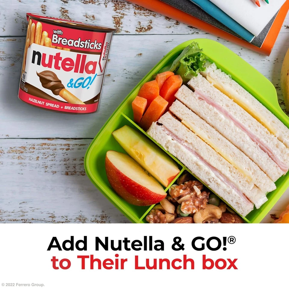 Nutella & GO! Paquete de 12 a granel, avellana y cacao para untar con palitos de pan, merienda Cu Foto 2 de 4