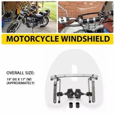 Large 19"x17" Windshield for Kawasaki Vulcan VN 500 800 750 900 1500 1600 1700