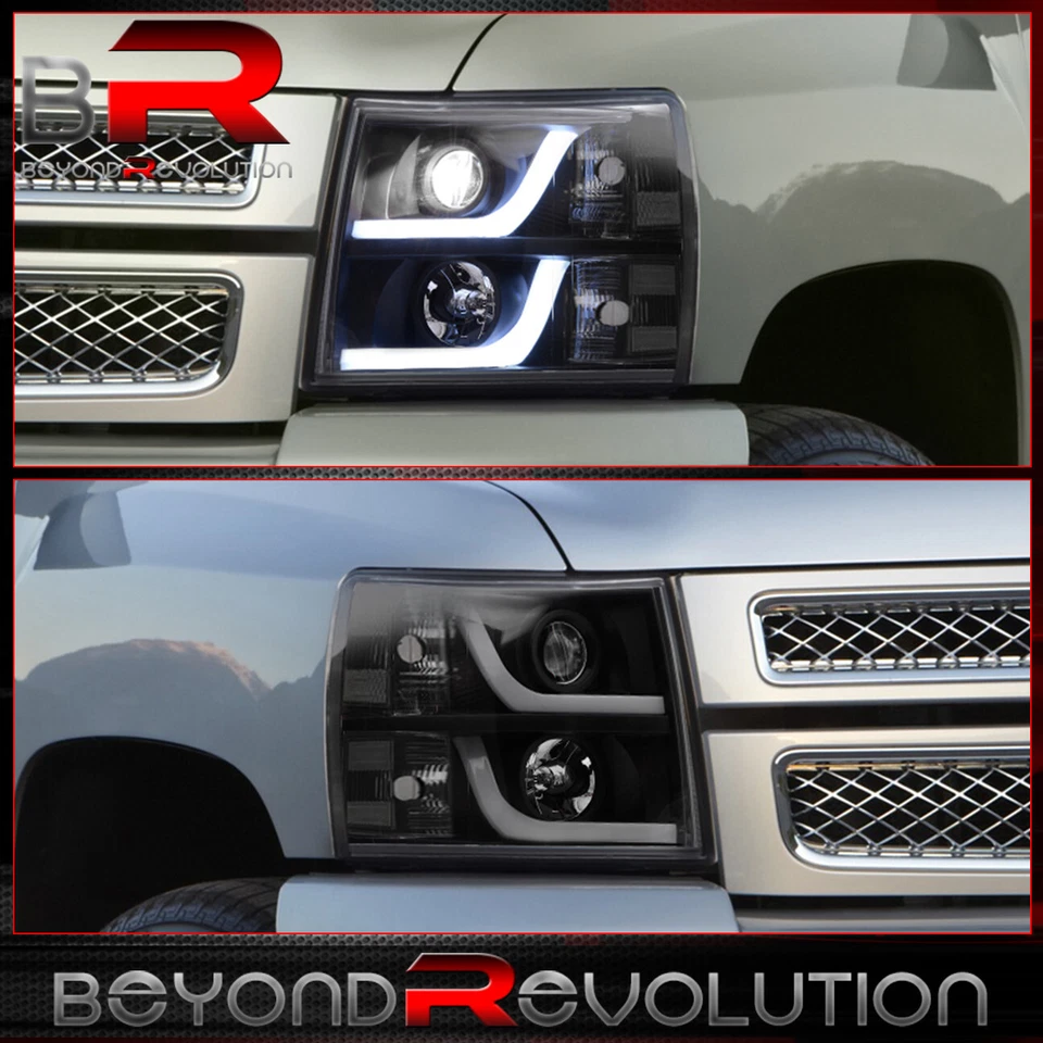 For 2007-2013 Chevy Silverado Brake LED Headlights + Black Red LED Tail Light Foto 2 de 4