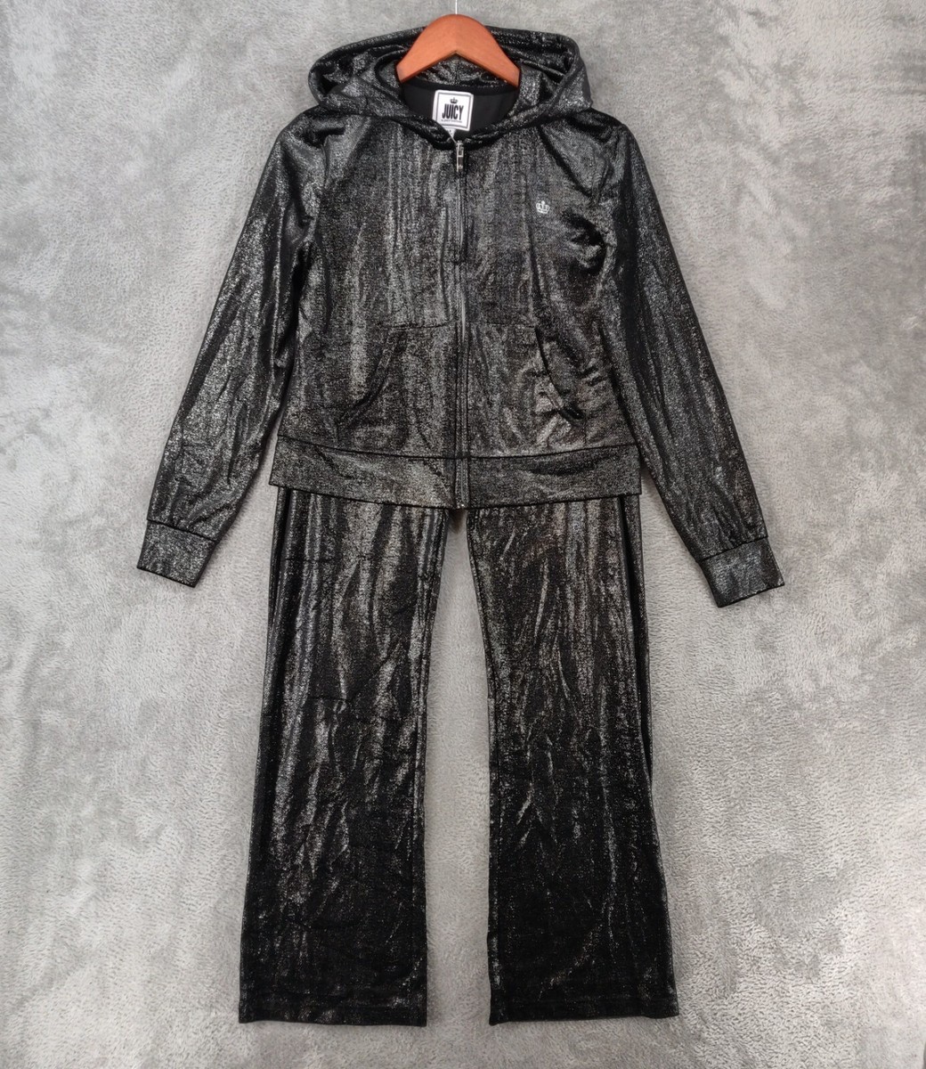 Juicy Couture Velour Tracksuit Set Jacket Hoodie Pants Womens