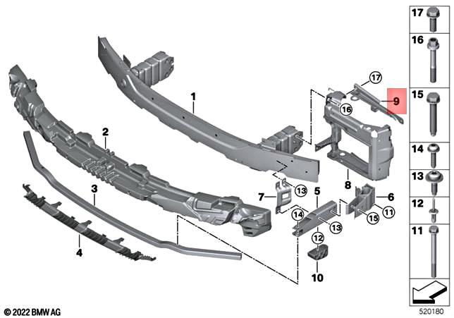 Genuine BMW M3 G20 318d 320d 320dX 320i 1.6 Cross-Brace Rear Right 