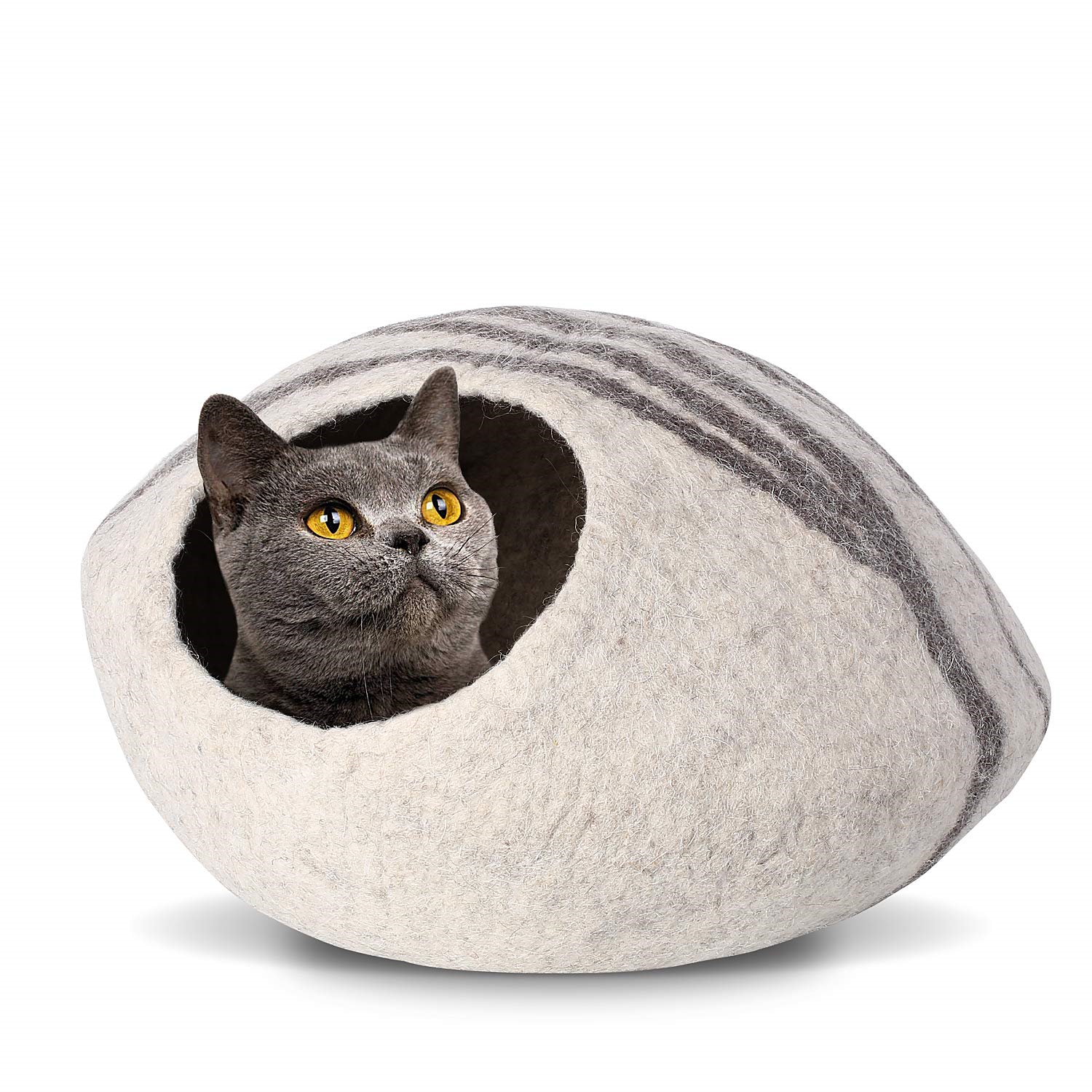 Pedy Cat Cave Bed Large, Premium Handmade Natural Wool Self Warming Cat Cubby Pedy Cat Cave Bed Large, Premium Handmade Natural Wool Self Warming Cat Cubby