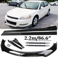 Front Bumper Lip Spoiler Side Skirts Rear Lip Glossy Black  For Chevrolet Impala